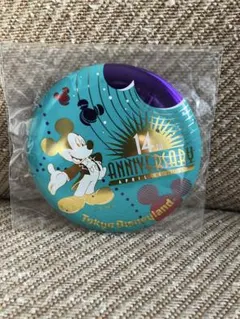 東京ディズニーランド ミッキー 14周年缶バッジ　レトロ