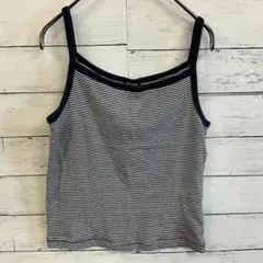 ユニクロ キャミソール クルーネック インナー レイヤード ボーダー 綿100%