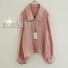 新品moment+ 長袖ふんわり袖シアーブラウス（M）ピンク　シアーシャツのサムネイル