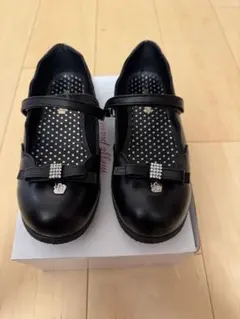 mezzo piano ブラックフォーマルシューズ リボン付き 21cm