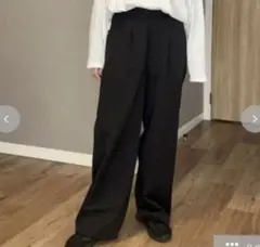 しまむらammyコラボ 裏起毛タックパンツ ブラック　Mサイズ