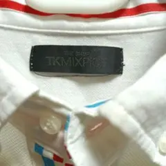 TK MIXPICE ホワイト ポロシャツ 襟裏トリコロール Ｍ