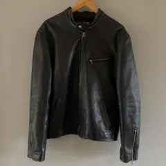 専用ワイツーレザー　シングルライダースジャケット　44 牛革　ブラックのサムネイル