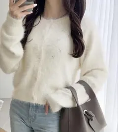 mily bilet フェザーシャギーニットカーディガン