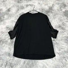【メゾンドベージュ】袖切替カットソー ブラックM シンプル モノトーン【美品】のサムネイル