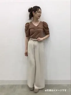 GU ドレープワイドアンクルパンツ XL くすみピンク 美品