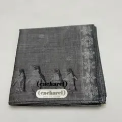 cacharel ペンギン柄 グレー ハンカチ