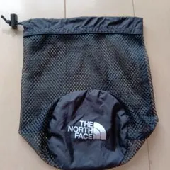 【未使用品】ザノースフェイス メッシュ黒 ロゴ入り収納袋、保存袋、巾着袋