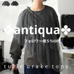 ✤antiqua✤チュール裏毛トップス　完売カラーのサムネイル