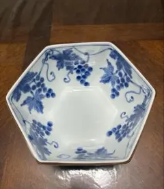 たち吉 橘吉 ぶどう絵 葡萄 盛鉢 六角形 皿 食器 うつわ 器 陶器