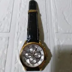 テクノス ゴールド ブラック 腕時計