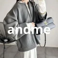 【新品未使用】and me アンドミー　ランタンスリーブジップニットカーディガンのサムネイル