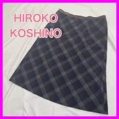 【綺麗】 ヒロコ コシノ フレアスカート ビッグチェック ウール シルクのサムネイル