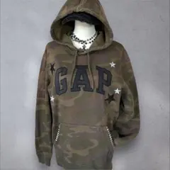 OLD GAP studs hoodie カモ柄 迷彩 星柄 スタッズy2k