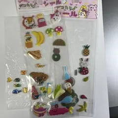【平成レトロ】動物と食べ物のシール3つセット