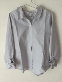 ストライプ　ブラウス　シャツ　リボン　アース