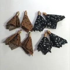 リボン タッセル ピアス パーツ　8個　セット