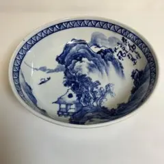 山水画⭐白×黒⭐大皿⭐煮物等に⭐年季もの⭐レトロ⭐盛り鉢 - メルカリ