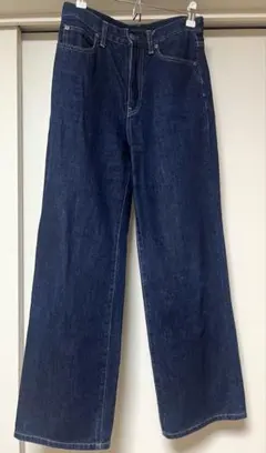 ユニクロ　UNIQLO ワイドストレートジーンズ　23 ネイビー