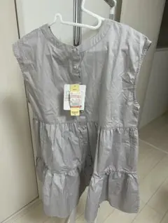 【24時間以内発送】ノースリーブ グレー シャツ Lサイズ