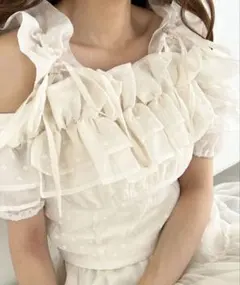 MAJESTIC LEGON ミルフィーユフリルショートブラウス