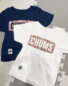 CHUMS Tシャツ 90-100 ネイビー ホワイト 2枚セット