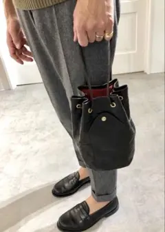 Daniel&Bob 巾着バッグ レザー　カモ柄 美品のサムネイル