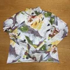 柄シースルー長袖トップス FREEサイズ
