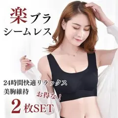 【2枚セットLサイズ】シームレス ノンワイヤー ナイトブラ 育乳 スポブラ