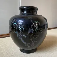 漆器 漆芸 青貝螺鈿 山水図 装飾 花入 花瓶 飾壺 漆器 漆芸 青貝螺鈿 山水図 装飾 花入 花瓶 飾壺 漆器 漆芸