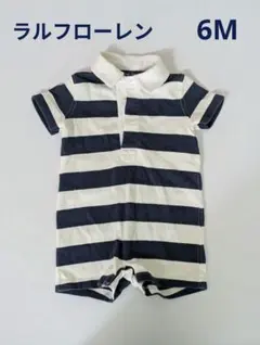 ラルフローレン Ralph Lauren ロンパース 6M ロゴ刺繍　ネイビー