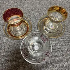 トルコチャイセット(グラス+ソーサー) 3セットABKA KRISTAL社製