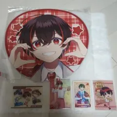 ゆあんくん うちわ　カード4枚　カラフルピーチ