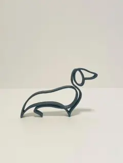 ミニマルデザイン　ダックスフンド　ラインアートオブジェ