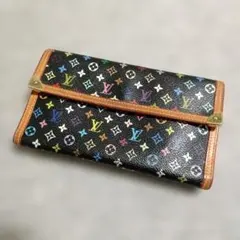 ルイヴィトン✨モノグラム 長財布マルチカラーポルト黒