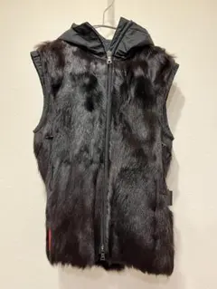 希少 PRADA ARCHIVE リアルファーベスト リネアロッサ プラダ 44