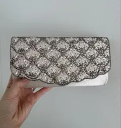 結婚式 パーティーバッグ ビーズ装飾 クラッチバッグ