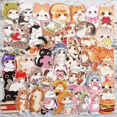 【№683】可愛い ねこちゃん ５０枚 フレークシール ネコ