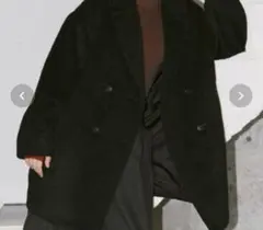 happy johnウールブレンドシャギーコクーンPコート　ブラック Happy John（ハッピージョン）の「wool blend shaggy cocoon p