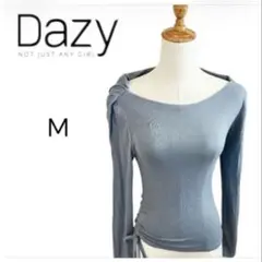 DAZY デイジー アシンメトリー 2WAYトップス くすみブルー M 水色