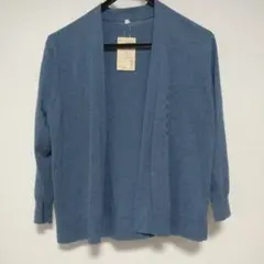 MUJI ショートカーディガン M スモーキー ブルー