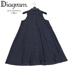美品　Diagram　ダイアグラム　ノースリーブ　シフォン生地　シャツワンピース