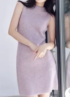 新品タグ付き snidel ラクーン 畦 ニット ノースリー ミニワンピース