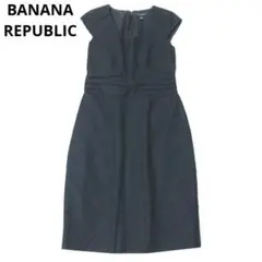 バナナリパブリック　ワンピース　フレンチスリーブ　上品　セレモニー　ブラック　S