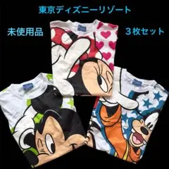 未使用品☆東京ディズニーリゾート Tシャツ 3枚セット☆ミッキーミニーグーフィーのサムネイル