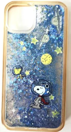 iPhone13　ケース　スヌーピー　宇宙　青　キラキラのサムネイル