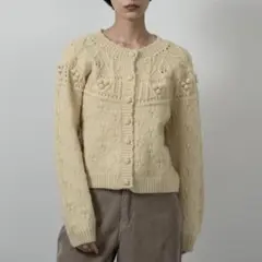 スカラップカーディガン　イエロー　フリーサイズ