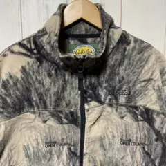00s Cabelas リアルツリー カモ 総柄 ジップ フリース ジャケット