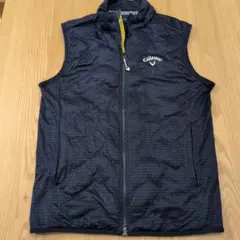 【美品】Callaway ネイビー ベスト　メンズゴルフウェア　ナイロン暖か