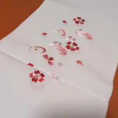 花柄刺繍 半襟 白